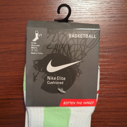 KD Original Nike Elite Socks Quarter Cut White/Green/Red Size Large Basketball - Picture 5 of 6