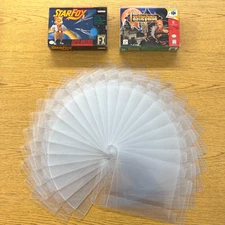 25 Box Protectors for SNES NINTENDO 64 N64 Video Game Boxes Clear Cases CIB