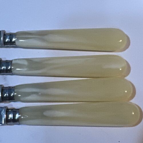 Jean Dubost BISTRO CUTLERY IVORY Stainless Silverware 4 Butter Knives - Picture 7 of 7