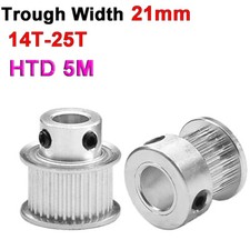 HTD 5M Timing Belt Pulley BF-Type 14T-25T Bore 5-20mm For 21mm Wide Timing Belt