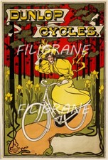 DUNLOP VéLO/CYCLES Rhuz - POSTER HQ 40x60cm d'une AFFICHE VINTAGE