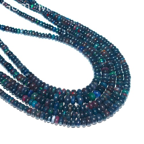 Ethiopian Opal Beads, Gemstone Opal, Smooth Plain Beads, Blue Opal Beads, Gems - Picture 2 of 6