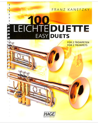 Musiknoten: 100 leichte, beliebte Duette für 2 Trompeten (Flügelhorn, Kornett)