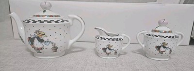 A Mary Engelbreit 17 Piece Toy Tea set 1990 s Vintage in Orginal Box New