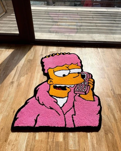 BART Simpsons Handtufted Shape  Rug , Handmade Rug For Any Room