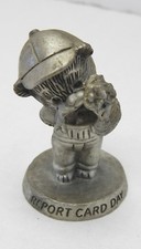 Vintage Drury Studios Fine Pewter Made in USA Bear flowers Bad Report Day
