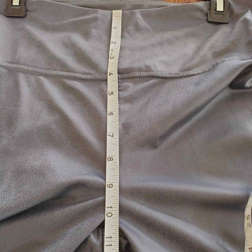 Seven7 Kunstleder hoch geschnittene formende Leggings grau metallisch Größe Large neu ohne Etikett - Bild 9 von 14