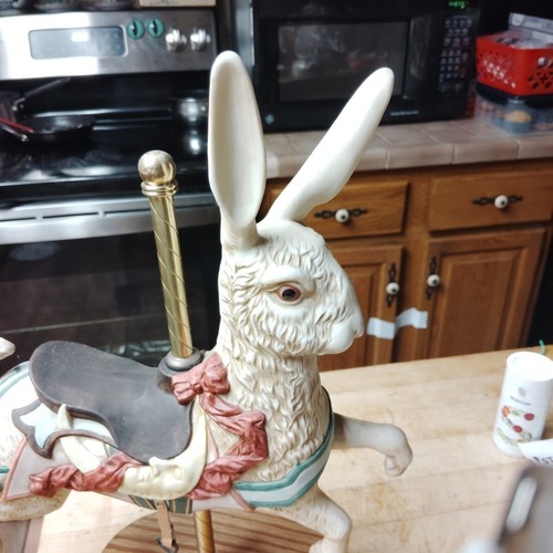 Tobin Fraley Carousel Rabbit Music Box 10" - Picture 3 of 9