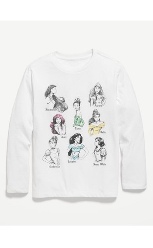 Old Navy Size XL 14-16 White LongSleeve Gender-Neutral Disney Princesses T-Shirt - Picture 13 of 14