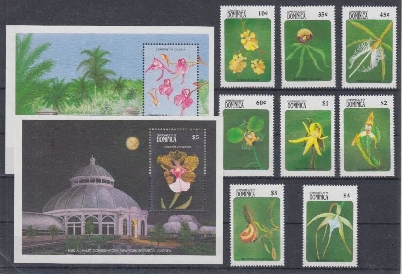  Pflanzen - Blumen   Dominica  1223 - 30 + Block 153/54  **  (mnh) - Bild 1 von 1