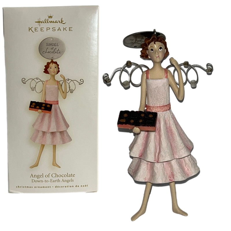 2008 Hallmark Down-To-Earth Angels Keepsake Angel Of Chocolate Ornament NOS NIB