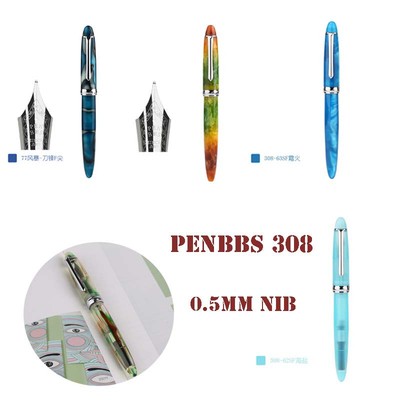 1 PENBBS 308-63SF Acrylic China Fountain Pen Smooth Fine 0.5mm Nib Writing Chic