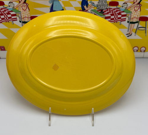 Harlequin Yellow Oval Platter 11" Homer Laughlin - Picture 3 of 3