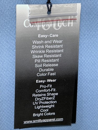 NWT Smitty Comfort Tech Summer Light Blue Golf Polo Shirt Mens Sz 2XL Easy Wear - Picture 3 of 5