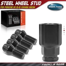 4x M14x1.5mm Wheel Lock Stud Bolt & 1x Key for Porsche 911 12-21 Macan Ball Seat