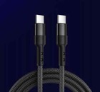 2x USB Type C to USB Type C Quick Charge Cable 3A QC 3.0 Braided Silver 1m, 2m