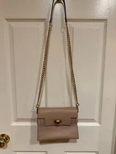 MIU MIU AUTHENTIC PINK LEATHER SHOULDER BAG GOLD CHAIN STRAP 8.5" X 7" X 3"D COA