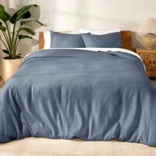 Luxury Lightweight & Breathable Natural 100% Linen Duvet Cover Set by Bare Home