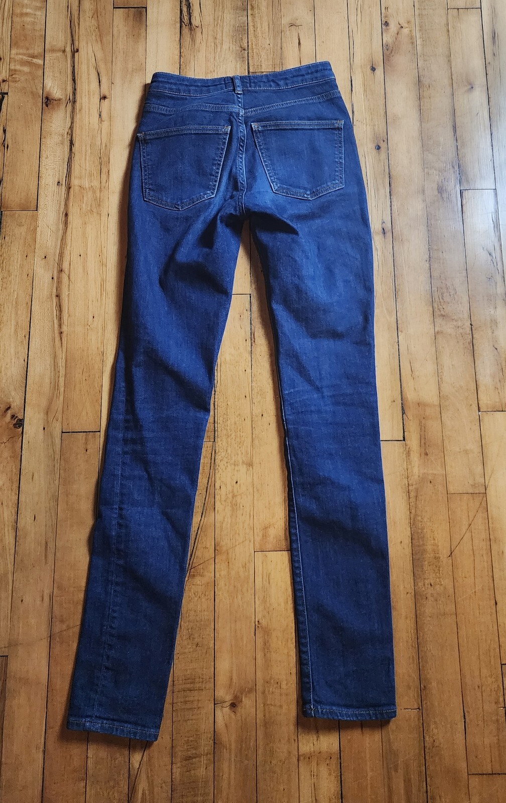 Acne Studios Womens Pin Raw Reform Skinny Jeans Blue Stretch