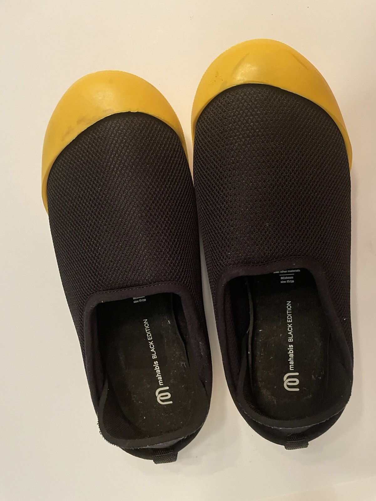 PANTOFOLA D’ORO Mahabis scarpe pantofole estive donna nero giallo suole rimovibili EU 39 US 8 5