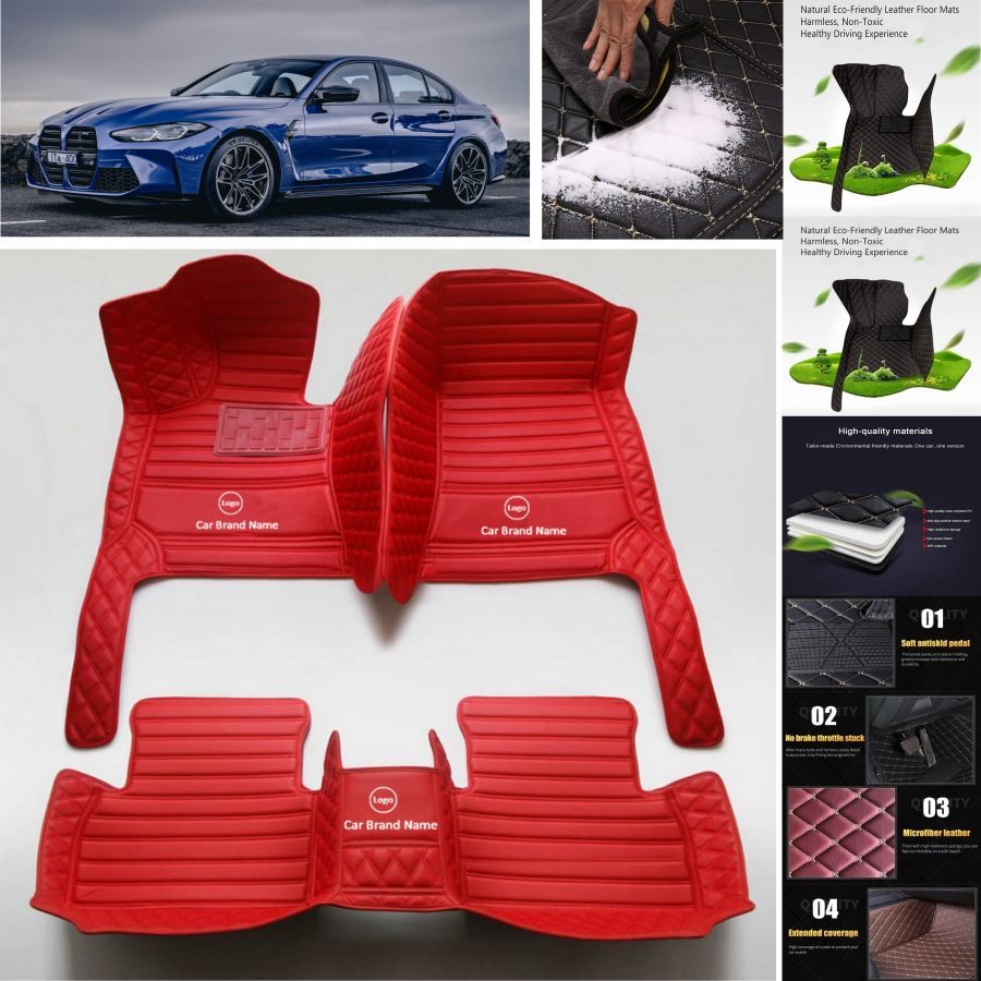 For BMW M1 M2 M3 Car Floor Mats Waterproof PU Foot Liners AntiSlip