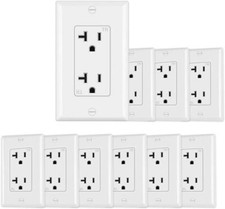 Outlet Socket, Decora Duplex Receptacle, 20A TR outlet with wallplates 10pack