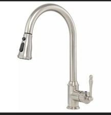 AKDY KF0008 Easy-Install Sprayer Kitchen Faucet, Flexible Hose in Brushed Nickel