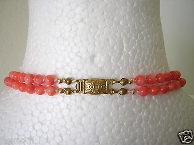 Collier Boules En Corail Et Coquillage Rose/blanc - Longueur 52,5 Cm, 58,2 G, Occasion