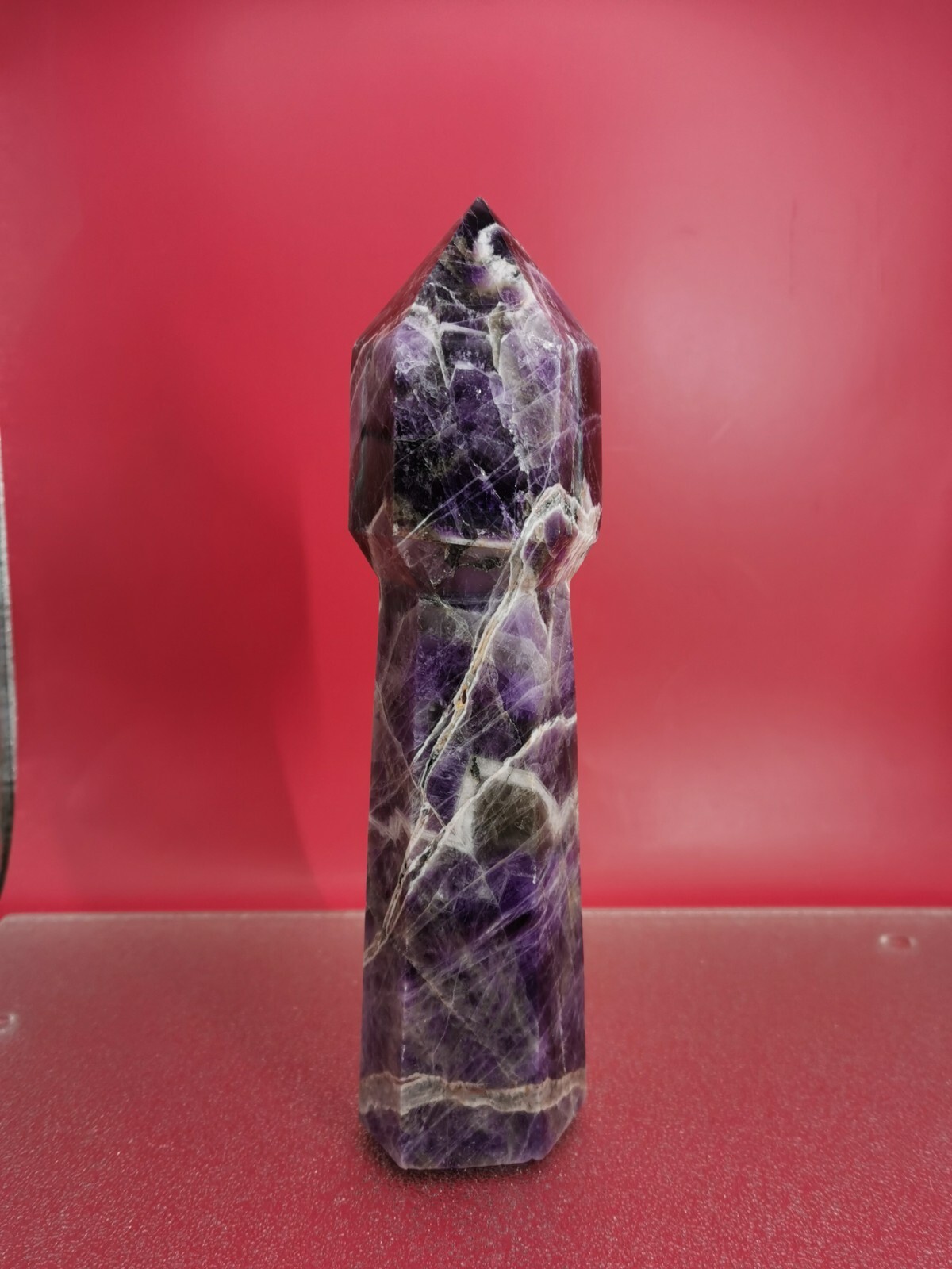 Natural Dream Amethyst Crystal Wand Tower Point Obelisk Point Reiki Healing 2+LB