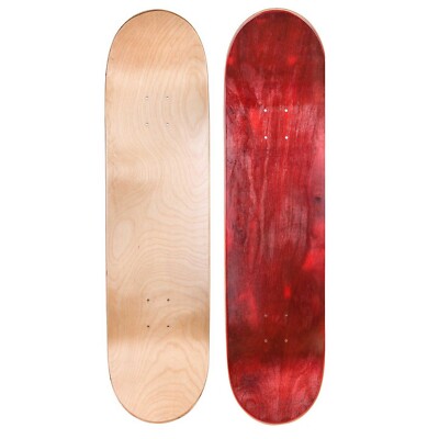 2 x Cal 7 Blank Maple 8.0'' Natural and Red Skateboard Decks