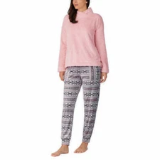 Jane & Bleecker Ladies' Cozy Fleece Lounge Pajama Set (Pink  MEDIUM) NWTD