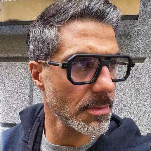 Men Women Square Sunglasses Classic Thick Frame Anti Blue Light Eyeglasses Frame - Picture 6 of 43