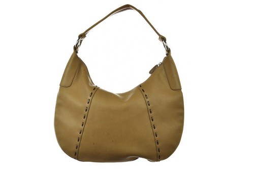 Desmo Handbag Size Medium Tan Brown Solid Leather Shoulder Bag Purse - Picture 2 of 4