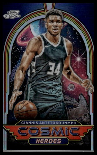Giannis Antetokounmpo #CH-14 2023 Topps Cosmic Chrome Heroes card