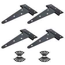 6 inch T Strap Hinges, Heavy Duty T-Strap Shed Door Hinges Gate Hinges, Tee H...