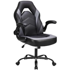 Ergonomic Gaming Desk Chair - Adjustable PU Leather Swivel Racing Chair with ...