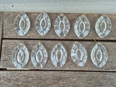 alte Kronleuchter Ersatz Kristalle,10x,Bleikristall,antique luster lead crystals