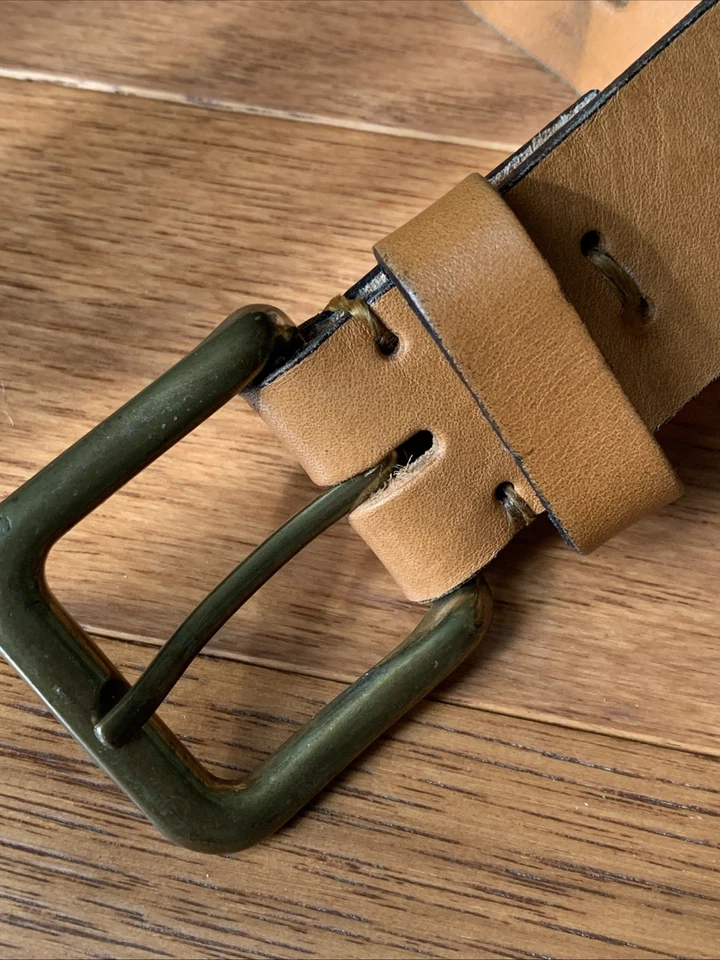 Cinturón de cuero cosido a mano Zilker Azteca Argentina para hombre talla 44-46 Foto 4 de 4