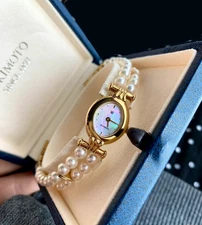 MIKIMOTO  Women’s Watch – Elegant Pearl Strap Luxury Timepiece
