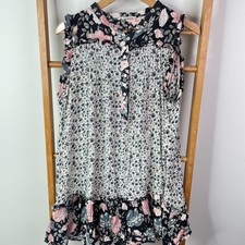 Spell & The Gypsy Collective Winona Tunic Mini Dress Womens Large Grey Floral
