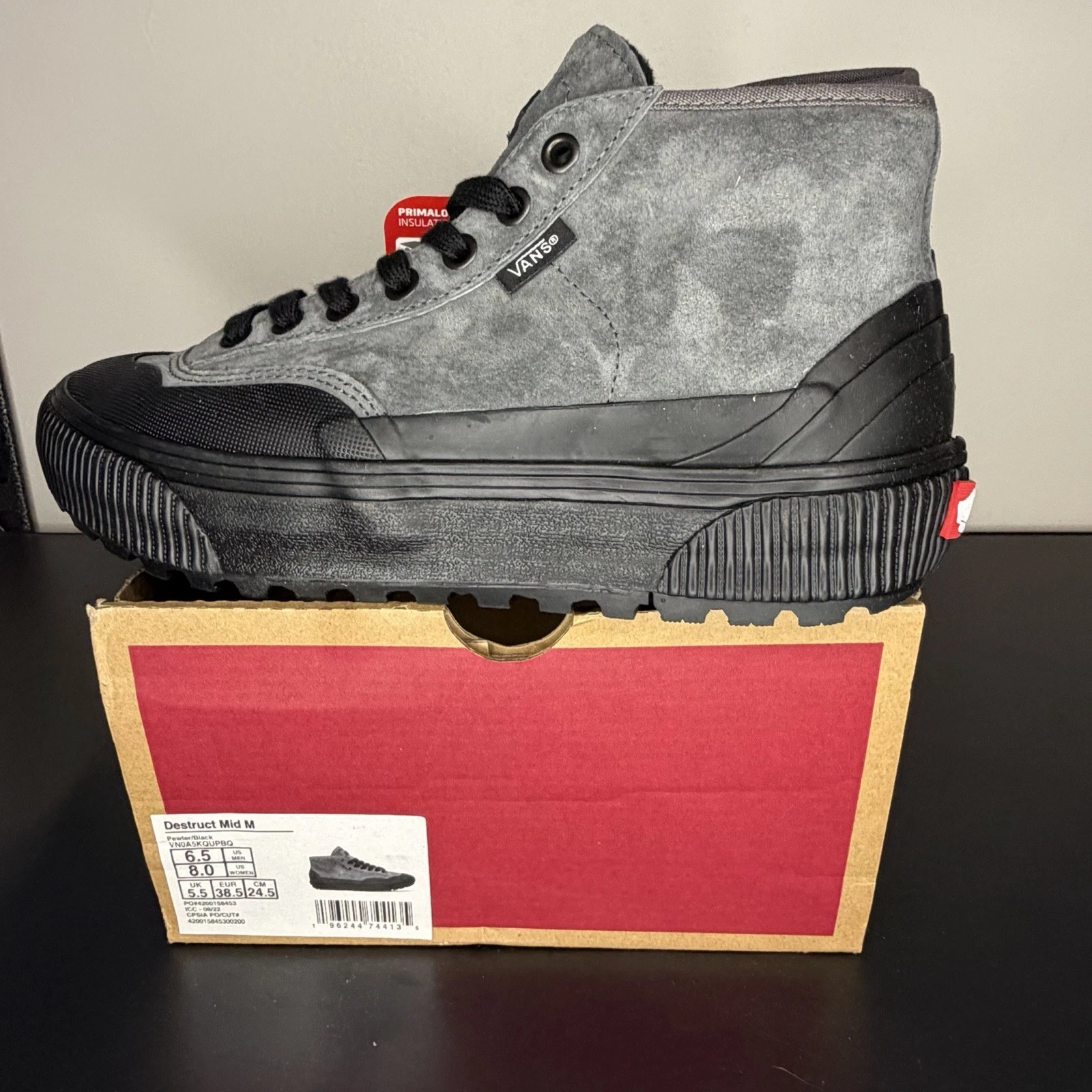 Vans Destruct MTE Mid Men's Mid Top Pewter Black Shoes Insulated Water Resistant