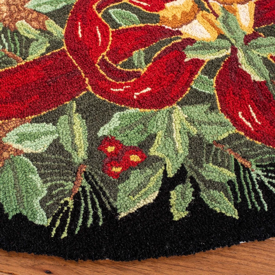 Colección de carteles vintage SAFAVIEH 4' redondo 4' (redondo), negro/verde Foto 4 de 4