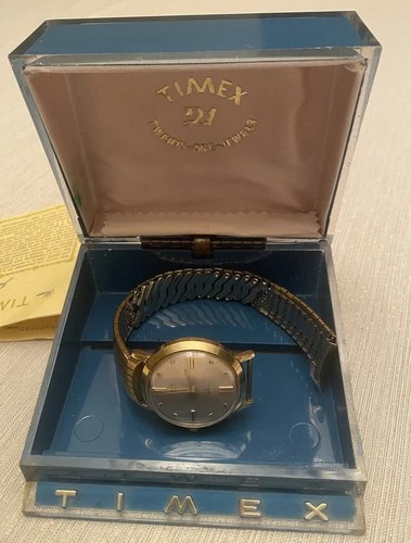 vintage 1968 Timex 21 jeweled watch gold self-wind working