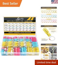 540PCS Marine Grade Heat Shrink Wire Connectors - Tinned Copper Kit AWG 22-10