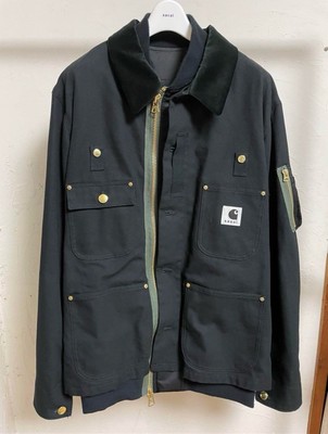 sacai✖️carhartt ma-1 Jacket Michigan Carhartt WIP x sacai Canvas x MA-1 Jacket Michigan Black M