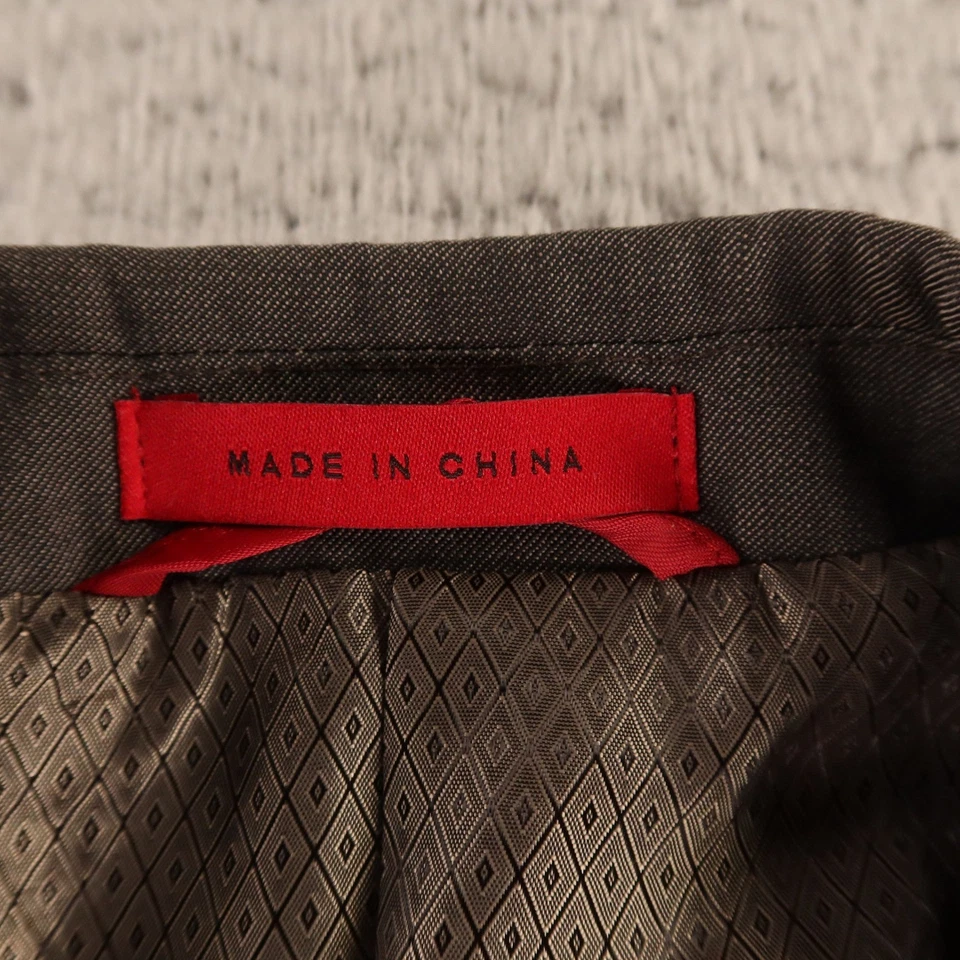 Alfani Jacket M 40R Gray Brown Slim Wool Blend Twill Worsted Blazer Sport Coat - Image 3 of 4