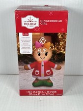 Holiday Time 4 Ft Christmas Gingerbread Girl Airblown Inflatable Decoration NEW