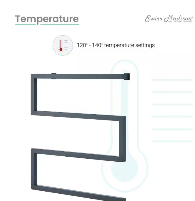 Swiss Madison Voltaire 5-Bar Electric Towel Warmer in Matte Black SM-TW00MB