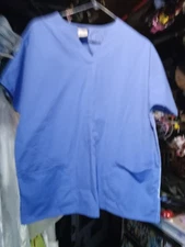 Cherokee Workwear Premium Core Stretch Shaped V Neck Scrub Top Blue 4727 M