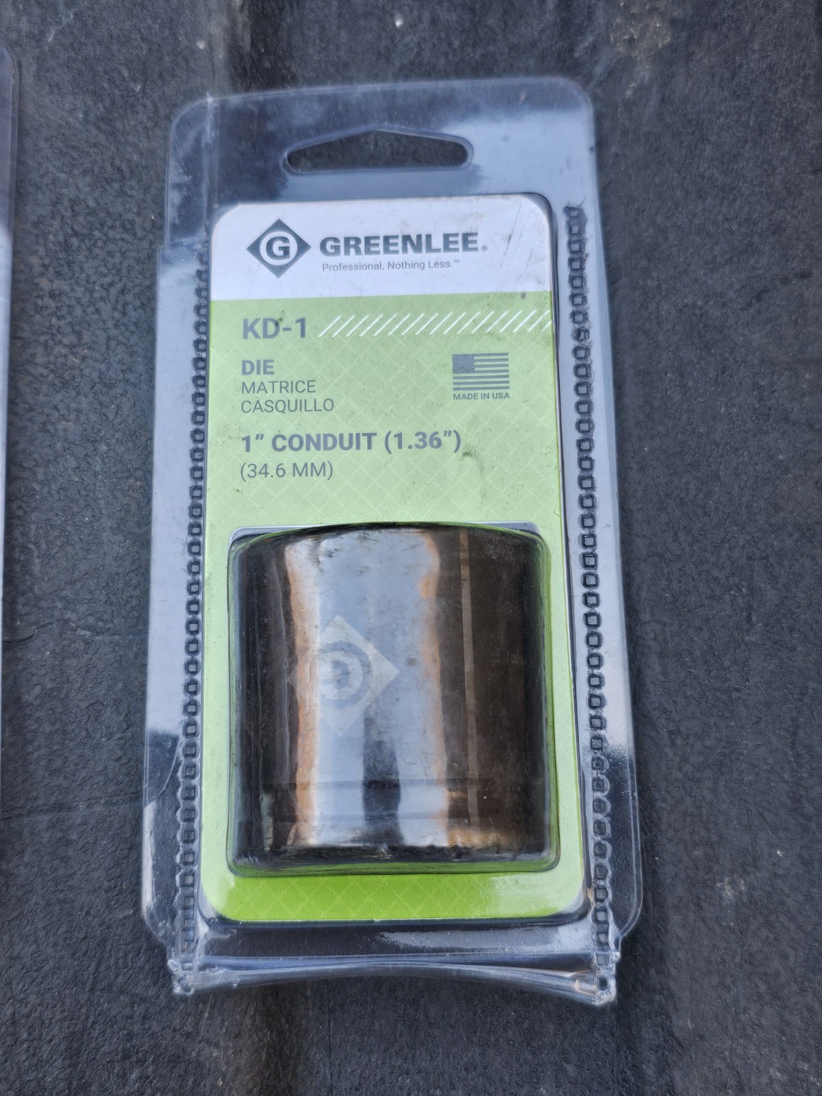 NEW GREENLEE KD-1 DIE 1" CONDUIT 1.36" 34.6MM
